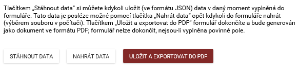 formulář pro zápis skutečného majitele - druhá část - export a odeslání